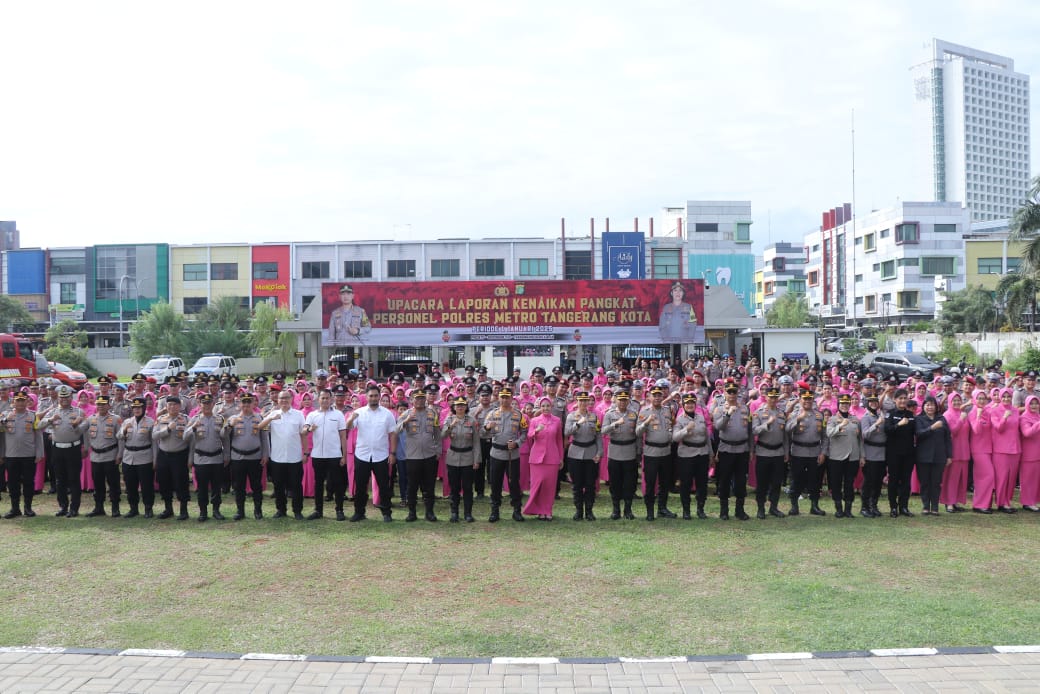 Ratusan Personel Polres Metro Tangerang Kota Naik Pangkat, Kapolres: Amanah dan Tanggung Jawab