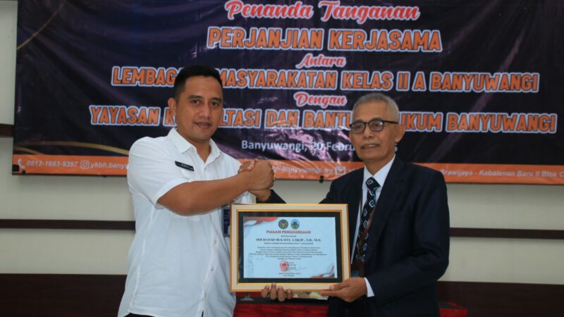 Lapas Banyuwangi Lanjutkan Kerjasama dengan YKBH, Tahanan Bisa Peroleh Bantuan Hukum Gratis