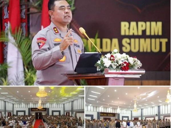 Dirlantas Polda Sumut dan Kasat Lantas Sejajaran Polda Sumut Ikuti Rapim Polda Sumut Tahun 2025