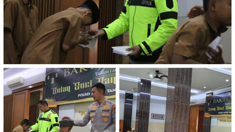 Peduli Anak Yatim Piatu, Polres Metro Tangerang Kota, Kunjungi Yayasan Putra Asih Tangerang