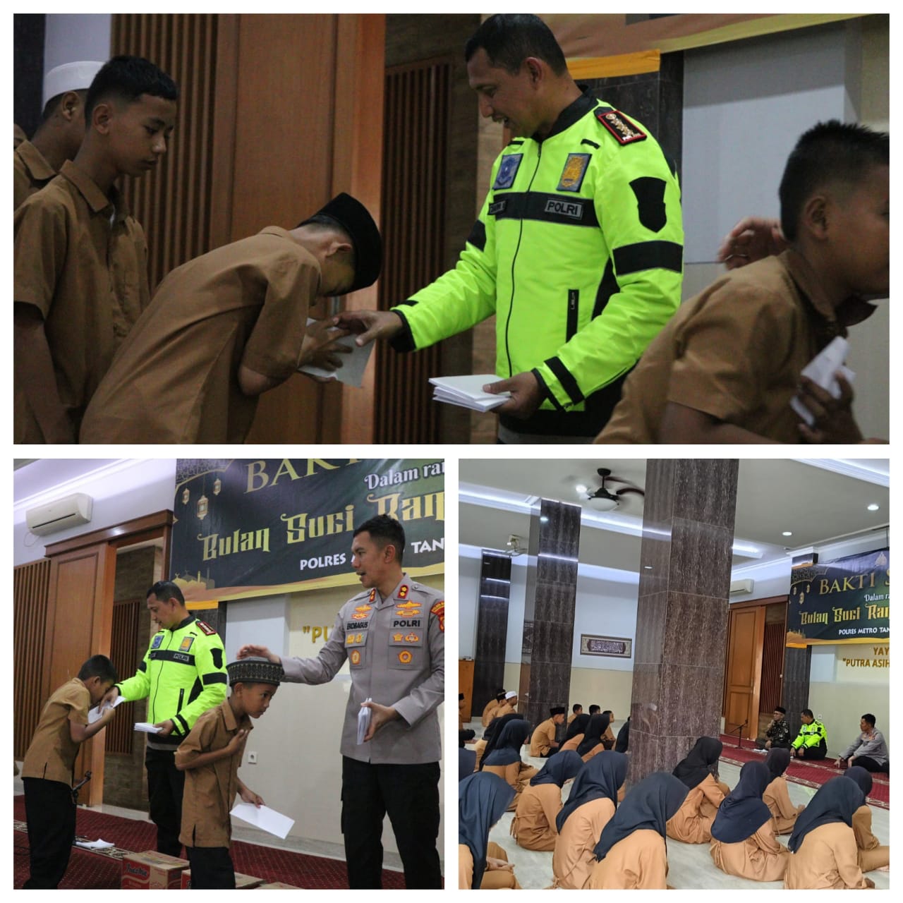 Peduli Anak Yatim Piatu, Polres Metro Tangerang Kota, Kunjungi Yayasan Putra Asih Tangerang