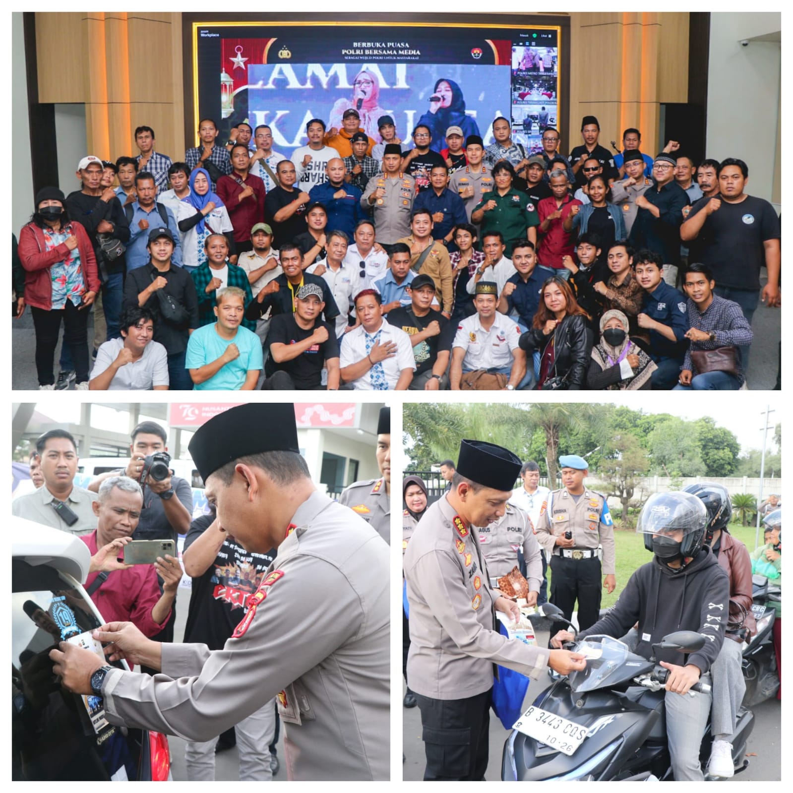 Polres Metro Tangerang Kota Berbagi Takjil dan Berbuka Puasa Bersama Awak Media,serta Mensosialisasikan Call Center 110 Saat Mudik