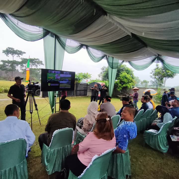Dandim 0203/Langkat Hadiri dan Ikuti Panen Raya Padi Serentak di 14 Provinsi Bersama Presiden Prabowo Melalui Vidcon