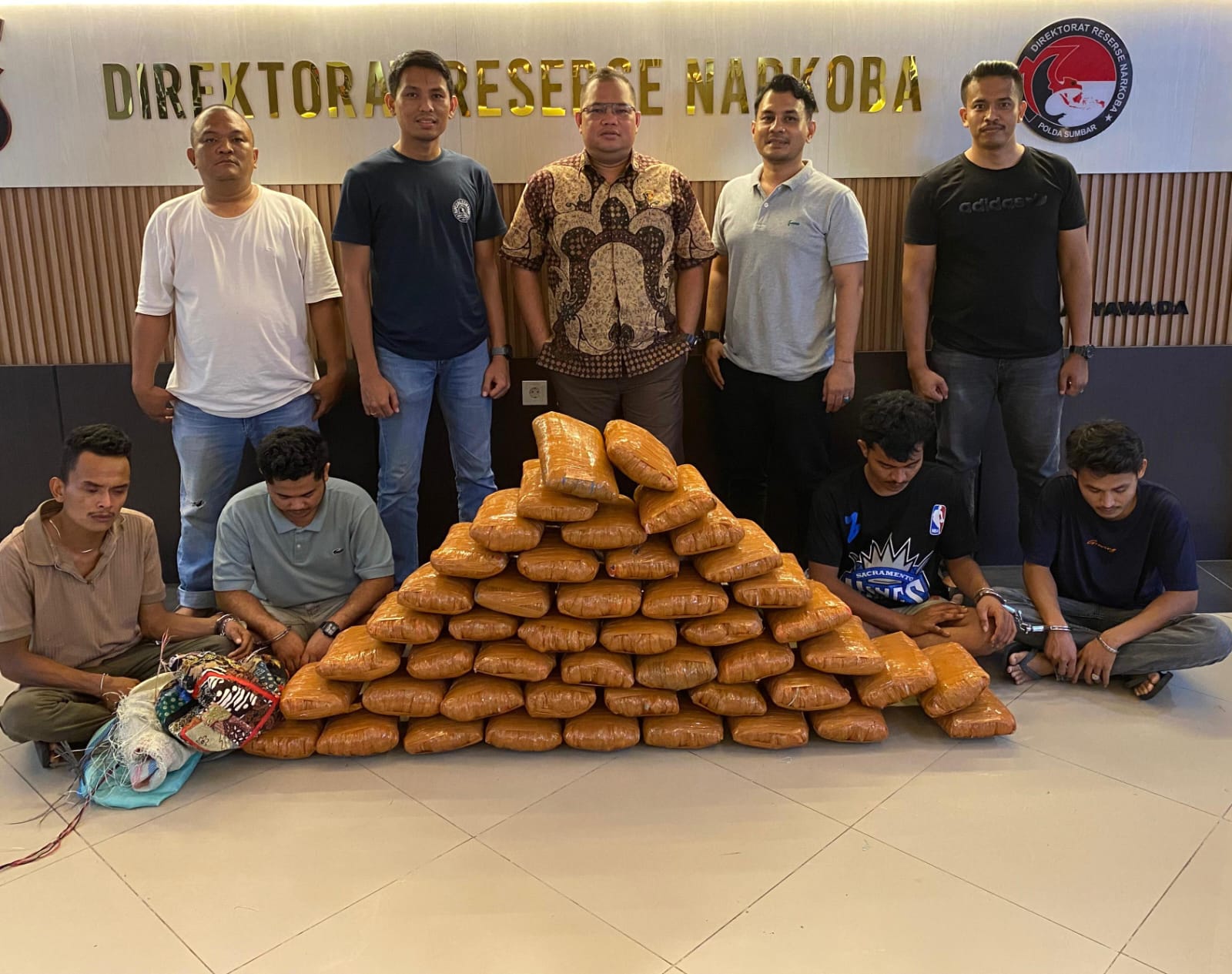 Polda Sumatera Barat Gagalkan Peredaran 47 Kg Ganja di Sumbar, 4 Tersangka Ditangkap