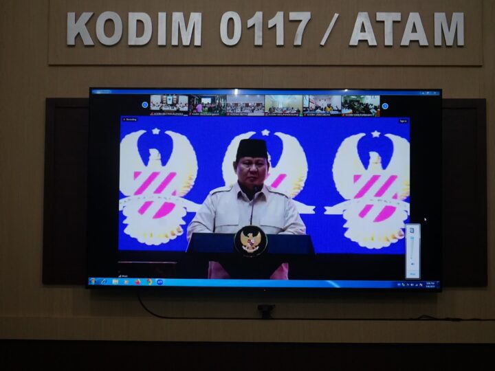 Kasdim 0117 Ikuti Halal Bihalal Secara Virtual, Presiden RI: Bangsa Ini Besar Karena Pengorbanan dan Loyalitas Prajurit
