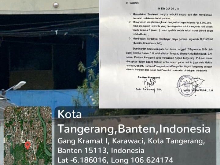 FEFI Plastik Masih Beraktivitas, Wakil Ketua LSM KCBI Minta Walikota Tangerang Mengevalusi kinerja Kasatpol PP