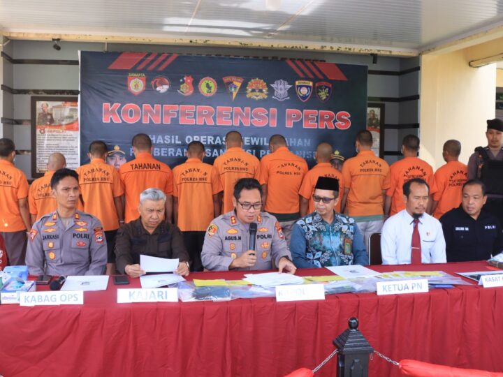 Ops Sikat Intan I 2025, Polres HSU Berhasil Ungkap 15 Kasus Dalam Waktu 14 Hari