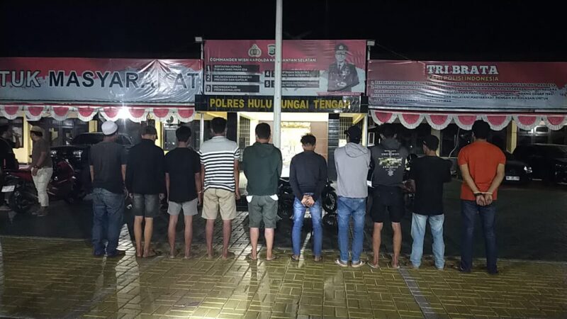 Gelar KRYD ,Satresnarkoba Polres Hulu Sungai Tengah Amankan 10 Orang Diduga Positif Narkoba 