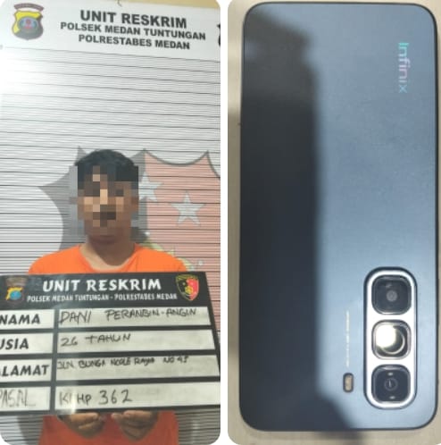 Polsek Medan Tuntungan Polrestabes Medan Amankan Pelaku Pencuri Uang Rp 35 Juta