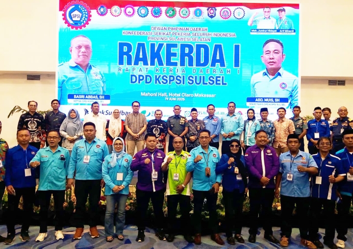 DPD KSPSI Sulsel Gelar Rakerda ke-1 Tahun 2025 di Hotel Claro Makassar