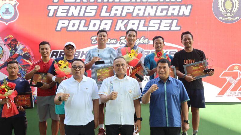 Pertandingan Tenis Lapangan Polda Kalsel dalam Rangka Hari Bhayangkara Ke-79 Resmi Ditutup,Berikut Pemenangnya