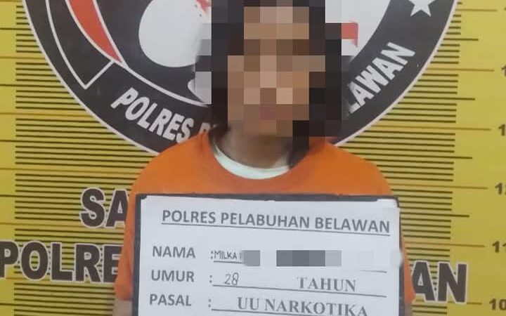 Milka, Perempuan Muda Pengedar Shabu Diciduk Sat Narkoba Polres Pelabuhan Belawan