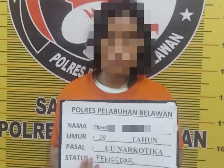 Milka, Perempuan Muda Pengedar Shabu Diciduk Sat Narkoba Polres Pelabuhan Belawan