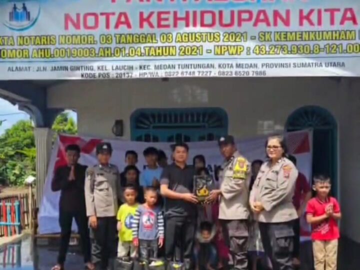 Menyambut HUT Bhayangkara ke-79, Polsek Medan Tuntungan Menggelar Kegiatan Bansos ke Panti Asuhan