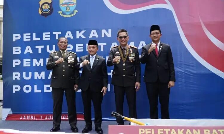 HUT Bhayangkara ke-79,Gubernur Jambi dan Kapolda Jambi, Tandatangani Prasasti Pembangunan Rumah Tahanan Polda Jambi 