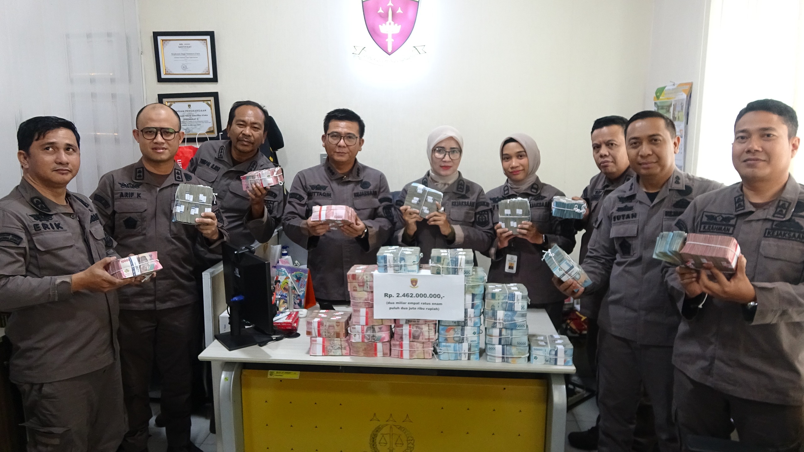 Kejati Sumut Terima Penitipan Uang Kerugian Keuangan Negara Rp2,4 Miliar Lebih Atas Dugaan Korupsi Pemotongan ADD Kota Padangsidimpuan