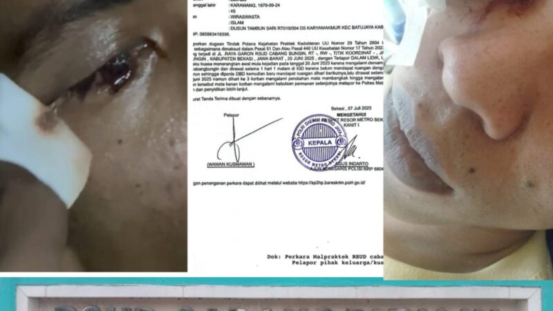 Merasa Jadi Korban Malpraktik Oleh Oknum Dokter RSUD Cabangbungin, Keluarga Korban Minta Keadilan Hukum ke Polres Metro Bekasi 