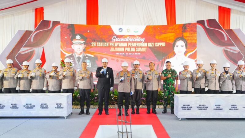 Kapolri Groundbreaking 29 Satuan Pelayanan Pemenuhan Gizi Jajaran Polda Sumut 