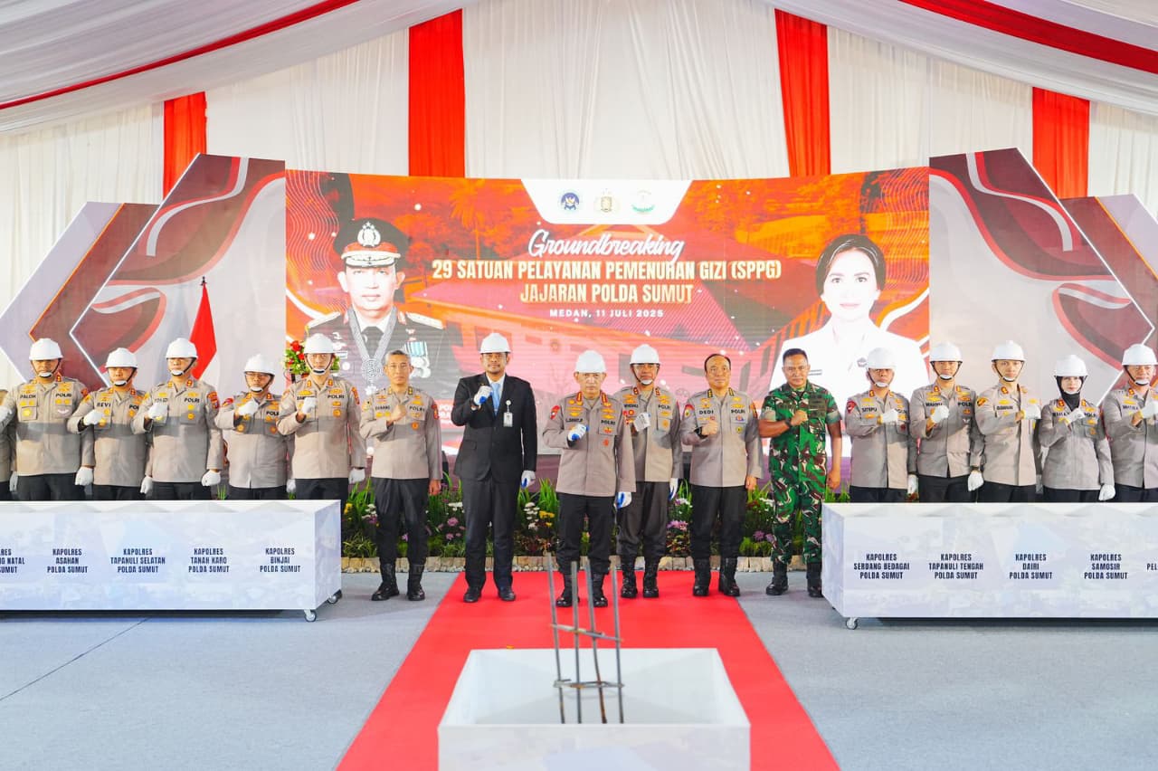 Kapolri Groundbreaking 29 Satuan Pelayanan Pemenuhan Gizi Jajaran Polda Sumut