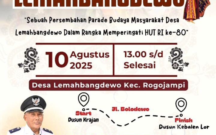 Menyambut HUT RI ke -80.Kepala Desa Lemahbang Dewo Akan Menggelar Persembahan Parade Budaya Masyarakat Desa 