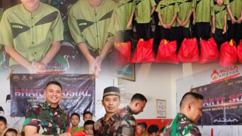 Siswa Diklapaif bersama Staf Ter Brigif 1/JS,dan Babinsa Setempat Gelar Bhakti Sosial  