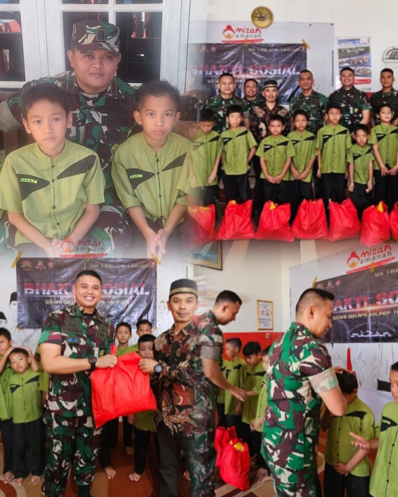 Siswa Diklapaif bersama Staf Ter Brigif 1/JS,dan Babinsa Setempat Gelar Bhakti Sosial