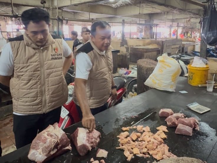 Satgas Pangan Polda Kalsel Sambangi Pasar Antasari Banjarmasin, Lakukan Pengecekan Bapokting