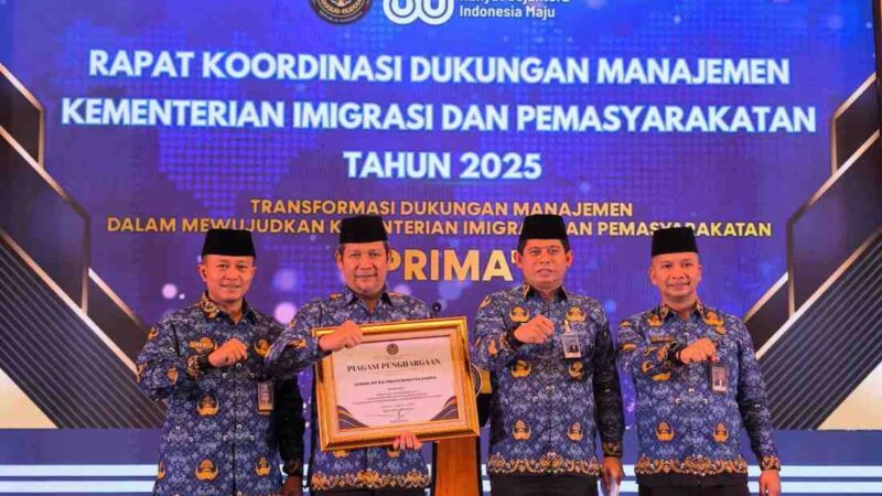 Kanwil Ditjenpas Banten Raih Dua Penghargaan Bergengsi di Rakon Kemenimipas 2025
