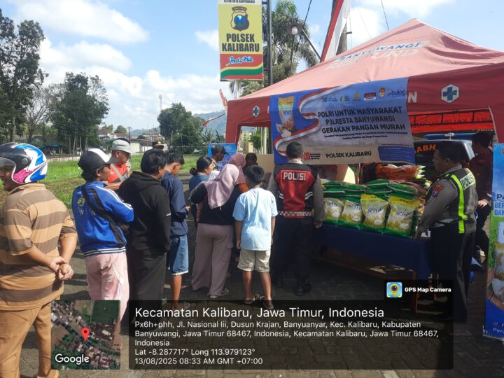 Polresta Banyuwangi bersama Polsek Jajaran dan Bulog Salurkan Puluhan Ton Beras SPHP Ludes Diserbu Warga