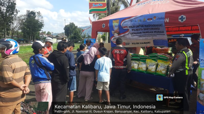 Polresta Banyuwangi bersama Polsek Jajaran dan Bulog Salurkan Puluhan Ton Beras SPHP Ludes Diserbu Warga