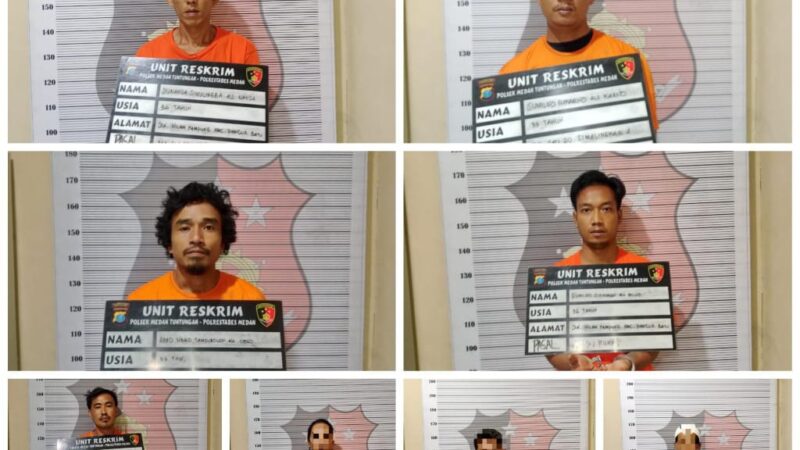 Polsek Medan Tuntungan Ungkap Kasus Pencurian, 8 Pelaku Ditangkap Termasuk Penadah