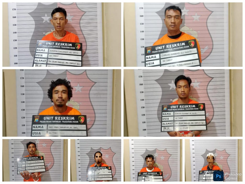 Polsek Medan Tuntungan Ungkap Kasus Pencurian, 8 Pelaku Ditangkap Termasuk Penadah