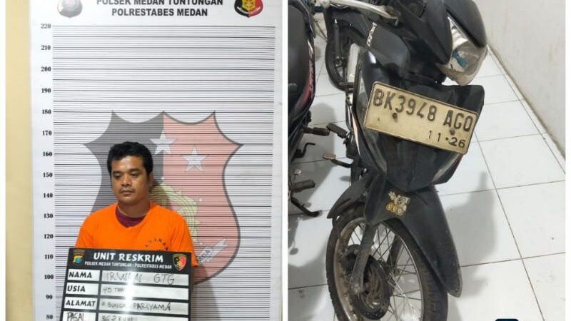 Polsek Medan Tuntungan Amankan Pelaku Pencurian Berikut Sepeda Motor Diamankan