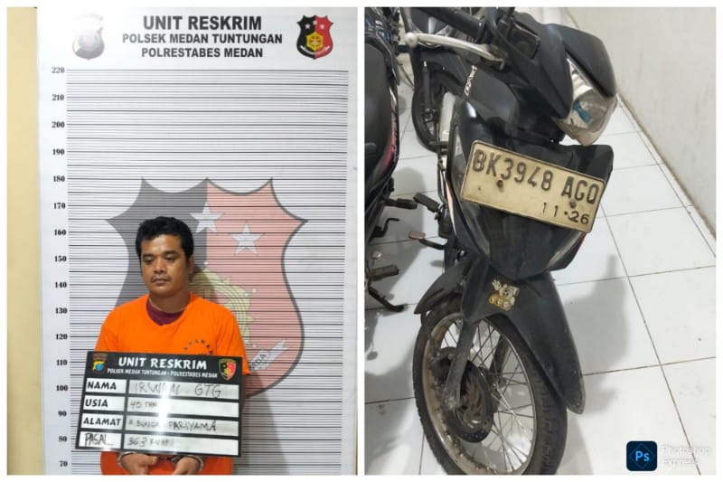 Polsek Medan Tuntungan Amankan Pelaku Pencurian Berikut Sepeda Motor Diamankan