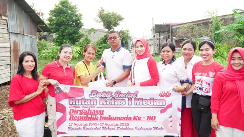 Semangat Kemerdekaan, Rutan Kelas I Medan Gelar Jalan Santai Sekaligus Pemberian Bansos