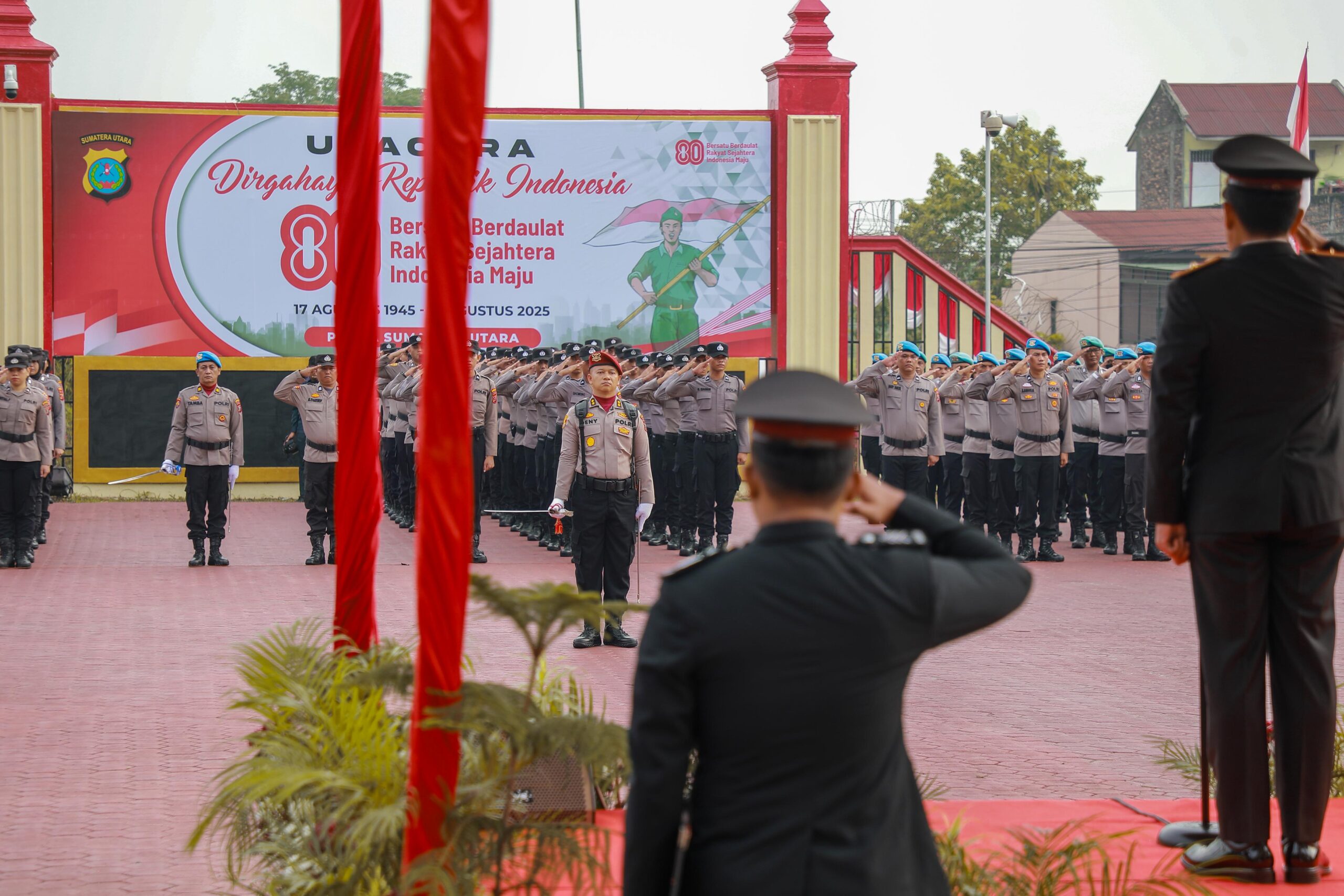 Polda Sumut Gelar Upacara Peringatan HUT RI ke-80 dengan Khidmat