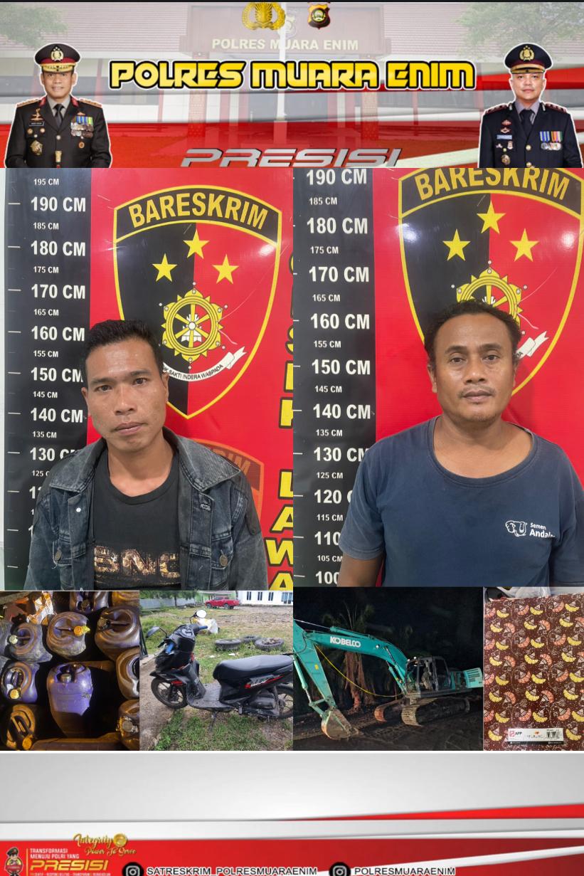 Berantas Tambang Ilegal: Polres Muara Enim Amankan Ekskavator dan Pelaku