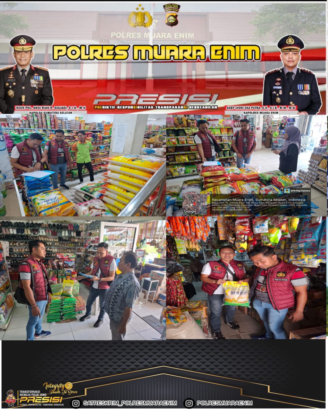 Beras SPHP Dipantau Ketat, Kapolres Muara Enim Tegaskan Harga Terjaga