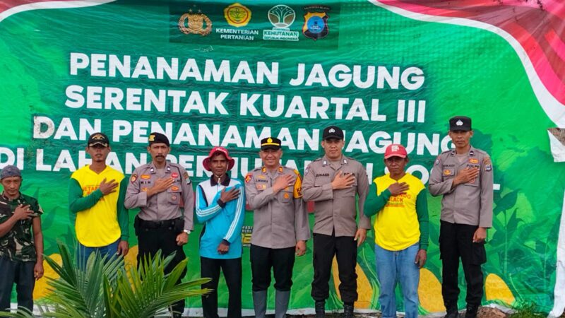 Dukung Ketahanan Pangan 2025,Polsek Banjang bersama Masyarakat Tanam Jagung Kuartal III