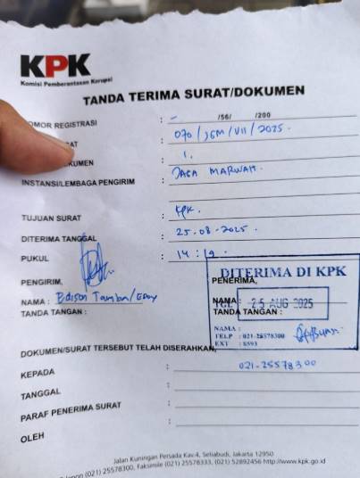 OTT KPK, Jaga Marwah Desak KPK Panggil Ketua DPRD Sumut Terkait Pergeseran APBD 2025
