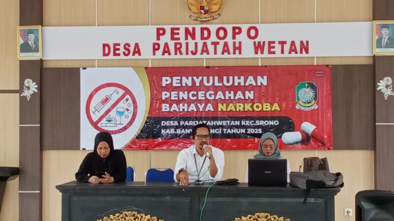 LRPPN-BI Banyuwangi Sosialisasi Penyuluhan Pencegahan Bahaya Narkoba di Pendopo Desa Parijatah Wetan Kecamatan Srono 