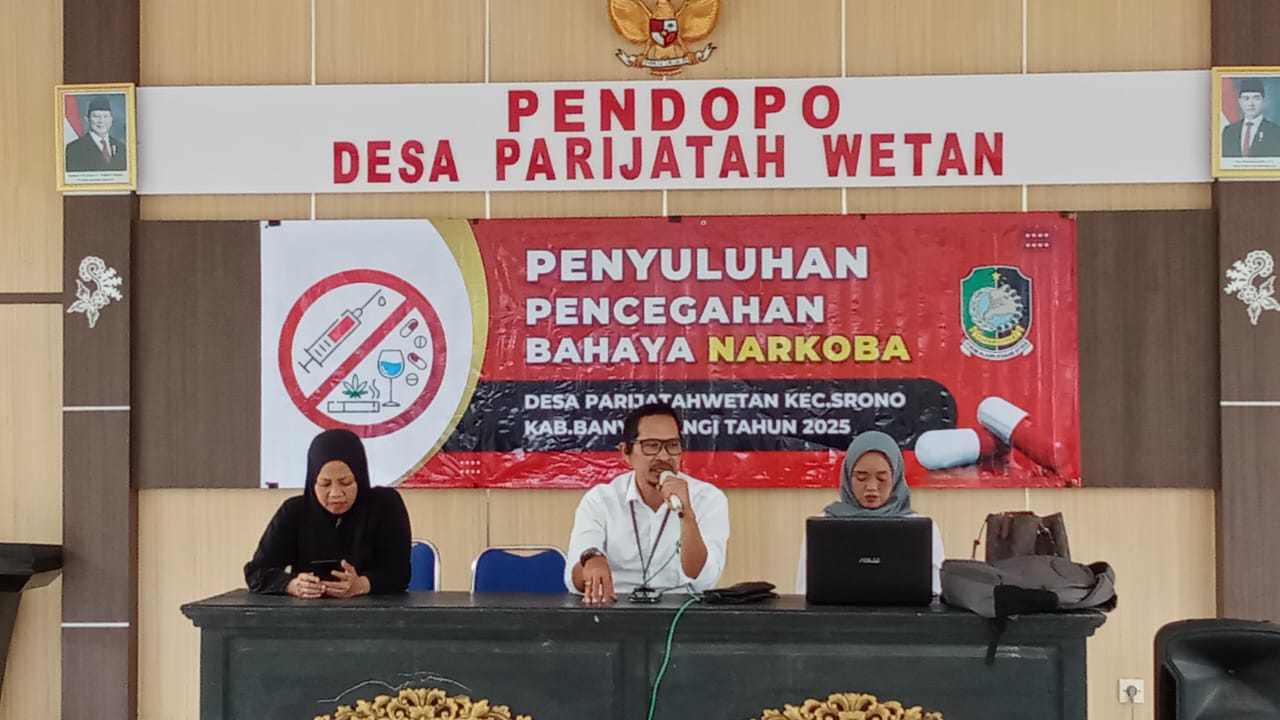 LRPPN-BI Banyuwangi Sosialisasi Penyuluhan Pencegahan Bahaya Narkoba di Pendopo Desa Parijatah Wetan Kecamatan Srono