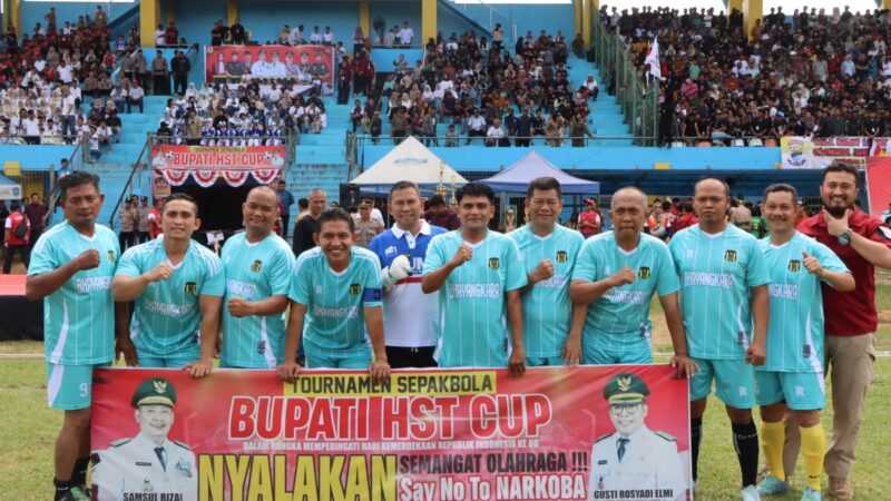 Turnamen Sepak Bola Bupati HST Cup, Nyalakan Semangat Olahraga Peserta Turnamen