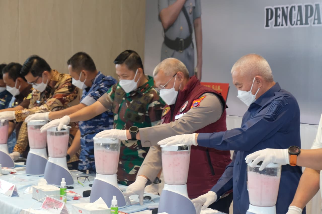 Polda Kalsel Musnahkan 101 Kg Sabu Barang Bukti dari 60 Tersangka Yang Ditangkap