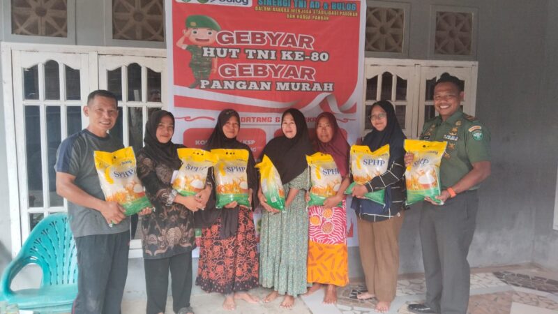 Menjelang HUT TNI Ke-80 Kodim 0117/Aceh Tamiang Bersama Bulog , Gelar Baksos Gerakan Pangan Murah Untuk Masyarakat 