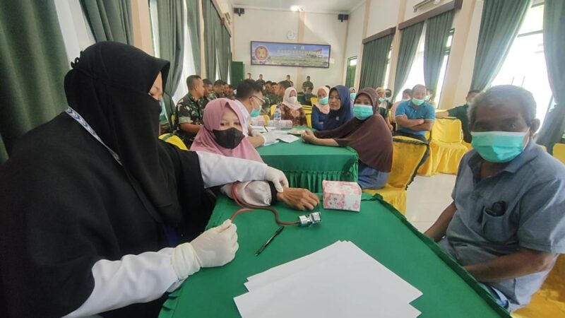 Kodim 0117/Aceh Tamiang Gelar Bhakti Sosial Kesehatan Dan Pengobatan Gratis 