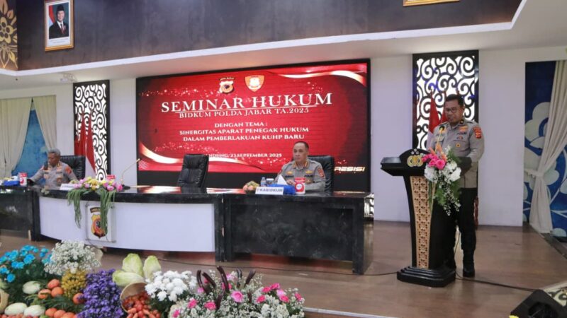 Polda Jabar Gelar Seminar Hukum Bidkum 2025,Bahas Sinergitas Aparat Penegak Hukum dan Pemberlakuan KUHP Baru