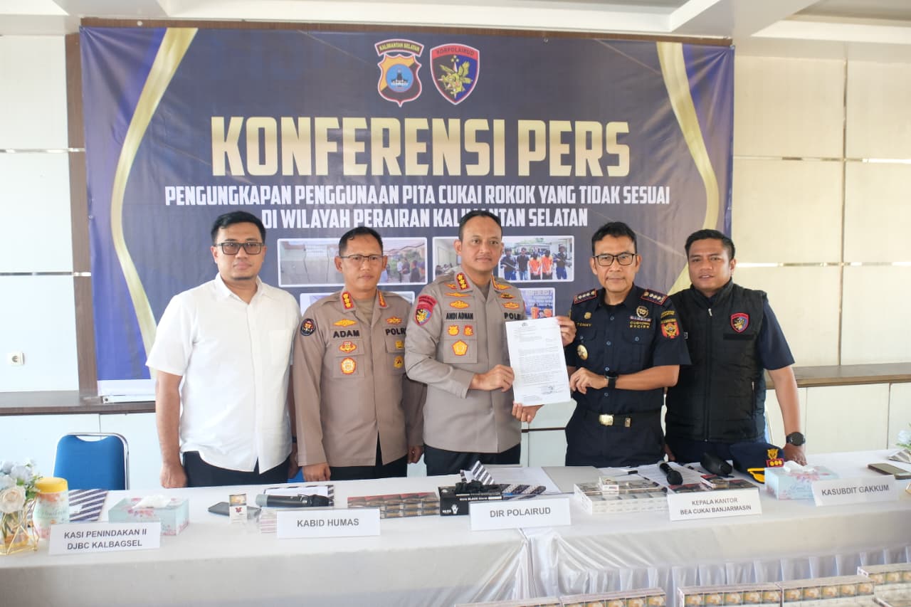 Ditpolairud Polda Kalsel Ungkap Penjualan Rokok Ilegal, Sita 677.580 Batang dan Amankan Tiga Tersangka