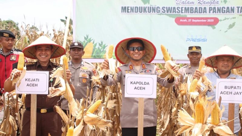 Kapolda Panen 24,5 Ton Jagung pada Kuartal III di Aceh Jaya