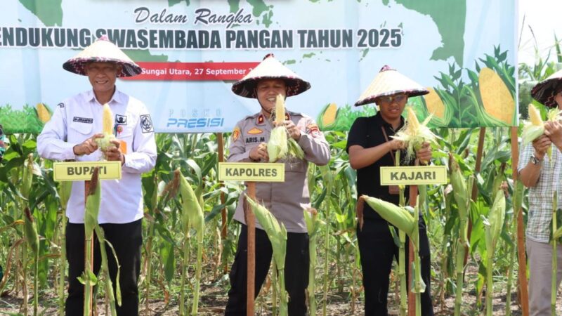 Polres HSU Dukung Swasembada Pangan, Ikuti Zoom Panen Raya Jagung Serentak Kuartal III Tahun 2025